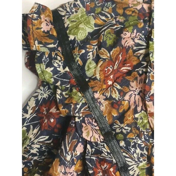 Free People Blouse Sz L Floral Multicolor Long Sleeve Peplum NWT - Picture 6 of 16